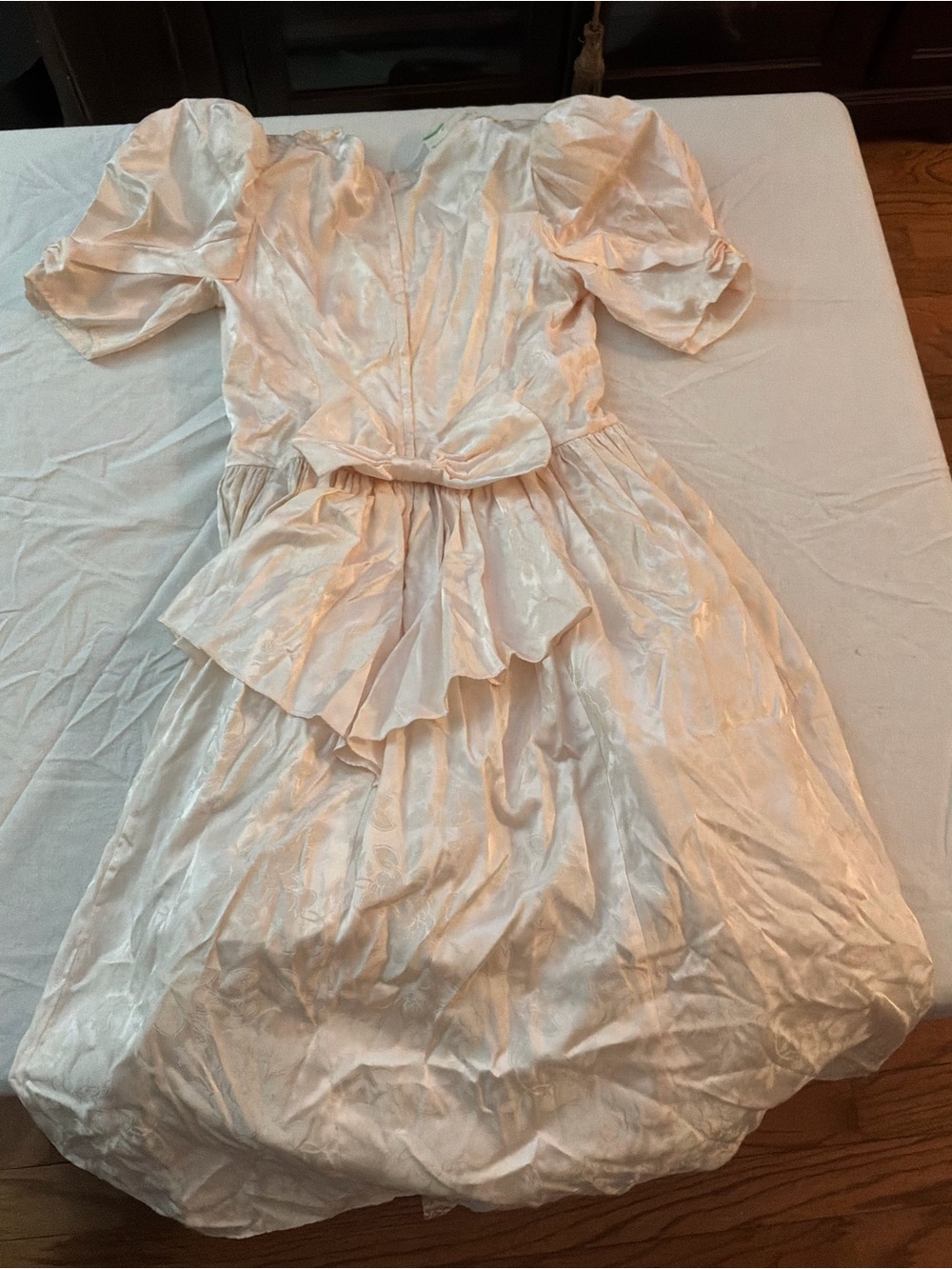 ****** Scott McClintock Cream Satin Lace-Trim formal prom Dress ****** - Picture 6 of 8